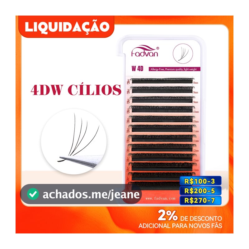 Cílios Fadvan W 4D Extensão De Cílios Alongamento W Novidade Volume Híbrido Maquiagem