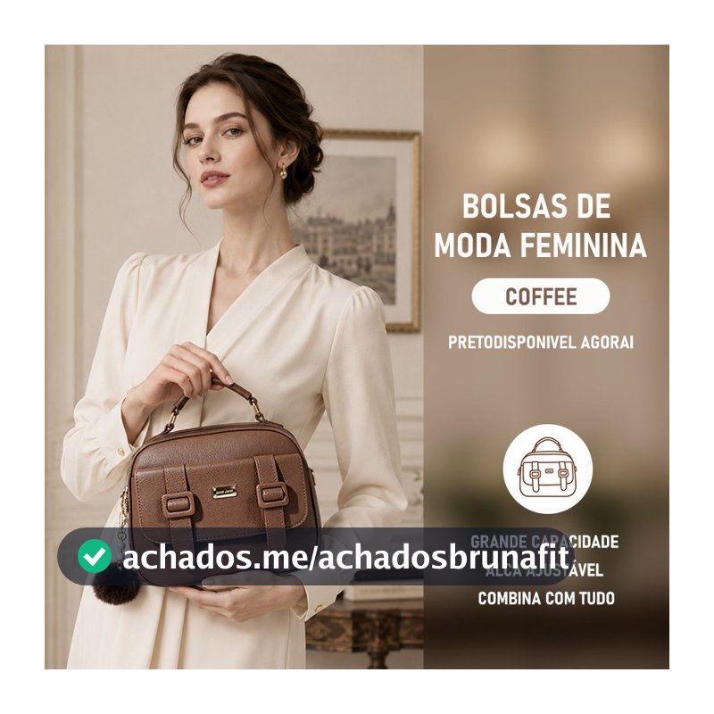 JAMI JAMI Bolsa Feminina com Alça Lateral Transversal Faixa de Mão de Couro B736