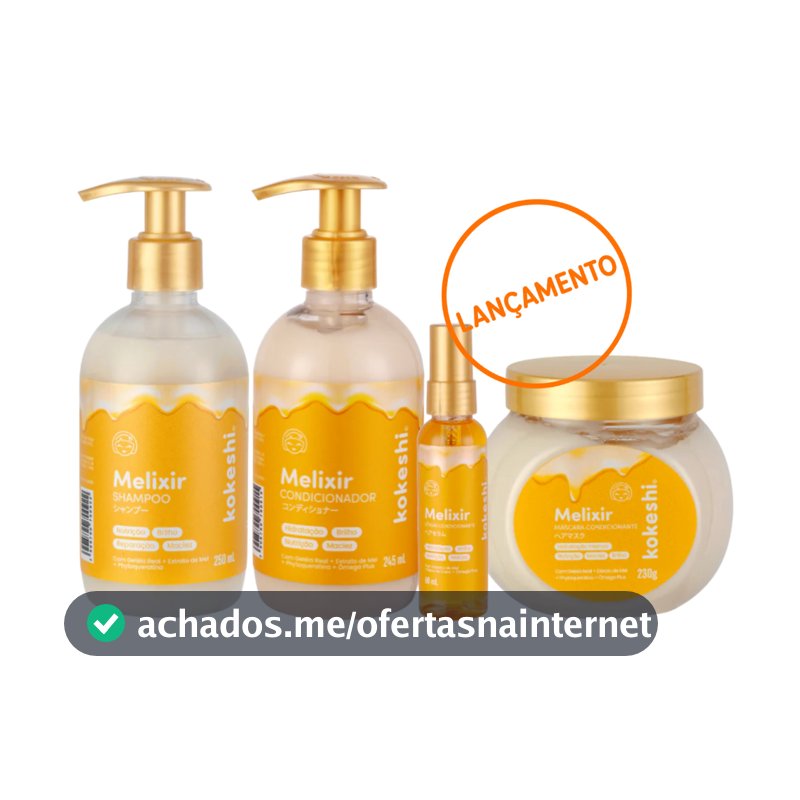Kit Shampoo + Condicionador + Máscara + Sérum Melixir Kokeshi