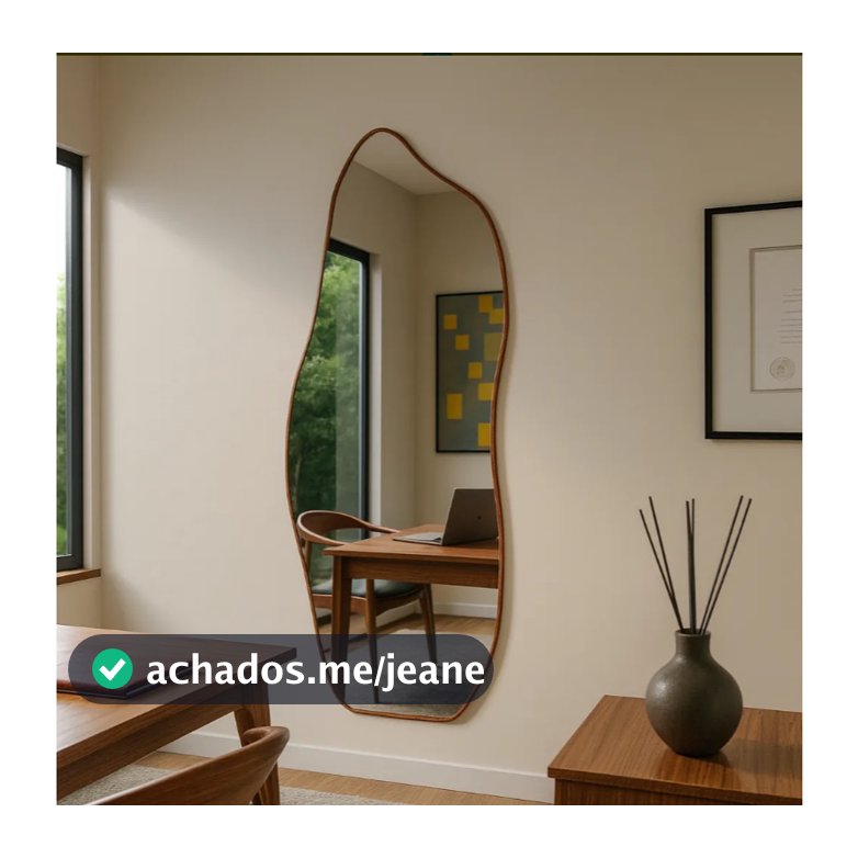 Espelho Grande Orgânico Com Moldura Em Couro Corpo Inteiro Lançamento Para Quarto Sala Banheiro Hall Moderno