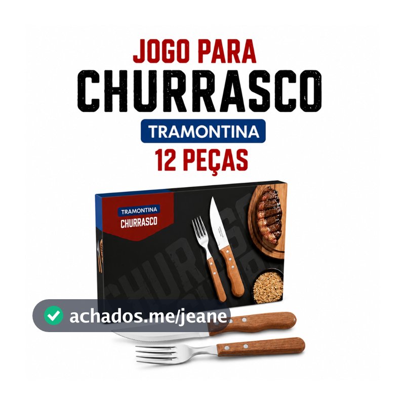 Jogo Talheres Churrasco Jumbo 12 Peças Faqueiro Aço Tramontina