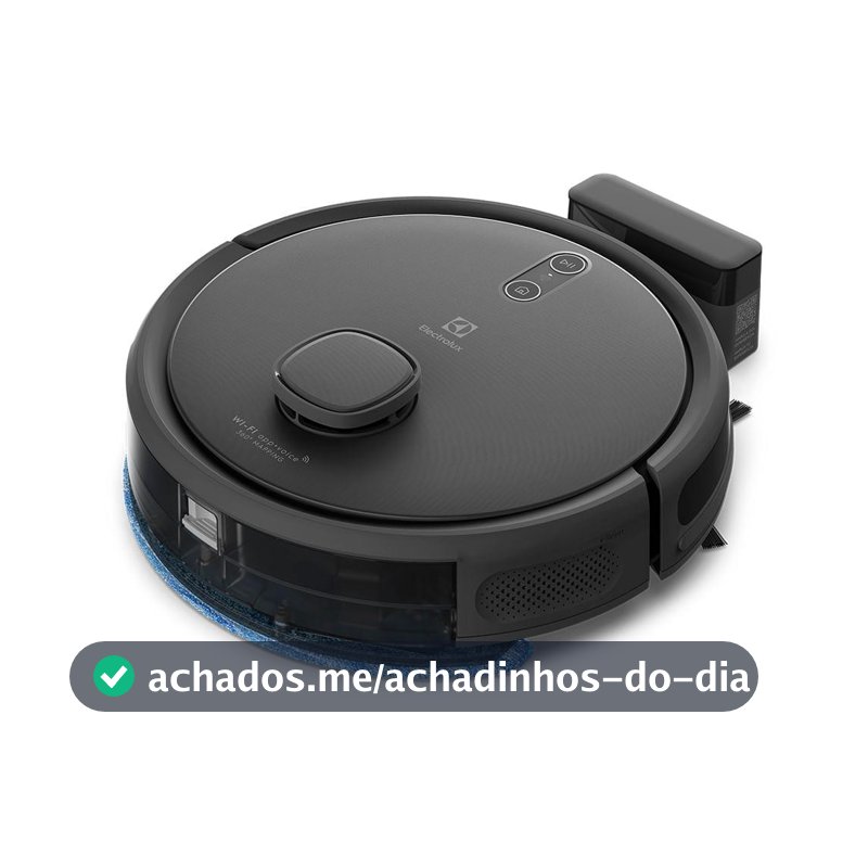 Robô Aspirador Electrolux 4 em 1 Wi-Fi Experience até 1h40 Mapeamento Preto (ERB60)