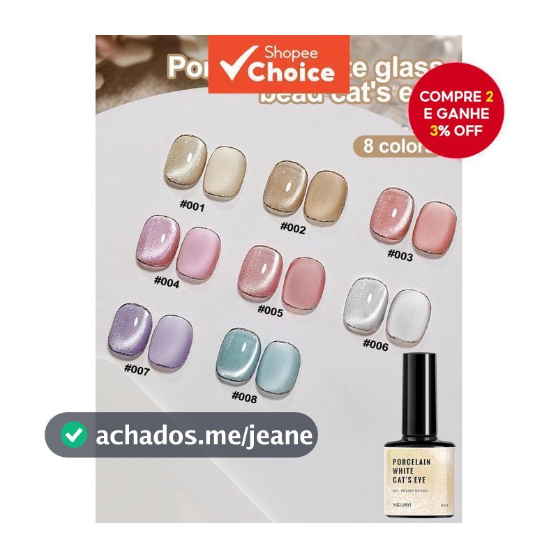 XEIJAYI 8 Unidades Kit De Esmalte Em Gel , 8 Cores 8ml Olho De Gato Sem Bastão Magnético Incluído , Outono Inverno Popul