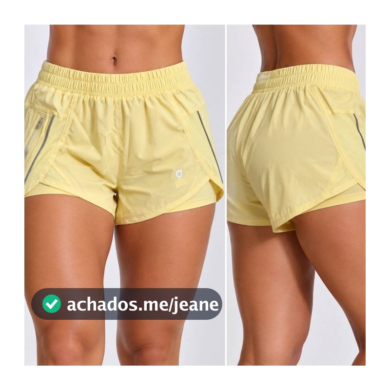 Shorts Corrida Feminino 2 Em 1 Com Shorts Interno Academia Cós Alto Com Compressão Interna MT25131 FY-1021-4