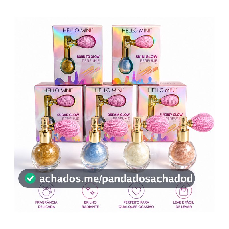 Iluminador Hello Mini 80ml Cores com Brilho Intenso para Corpo e Cabelo Amor Anjo ou Iluminador Pó de Fada Vivai