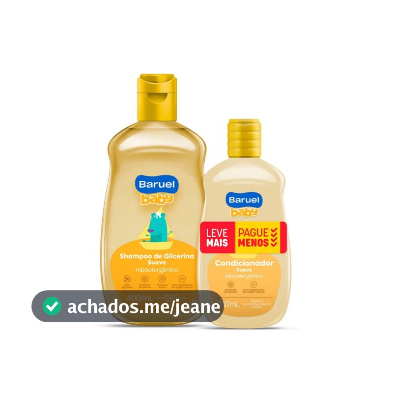 Kit Shampoo 400ml + Condicionador 210ml Baruel Baby Suave