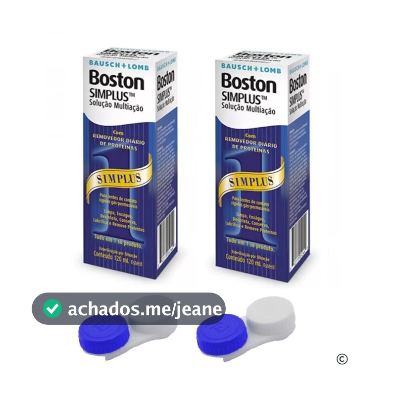 2 Soluções de Limpeza Boston Simplus® Para Lentes de Contato Rígidas + Estojo