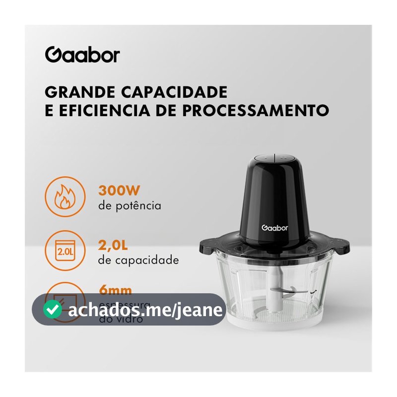 Gaabor Processador Multislice Capacidade 2L Recipiente de Vidro 4 Lâminas 300W MG-15M02A