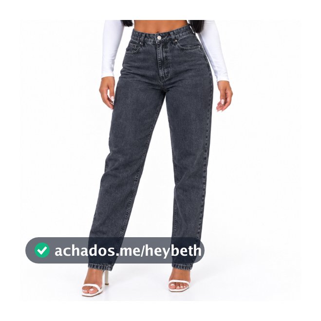 Calça Mom Feminina Jeans Cintura Alta  Larga Curta  preta clara escura marmorizada grafit