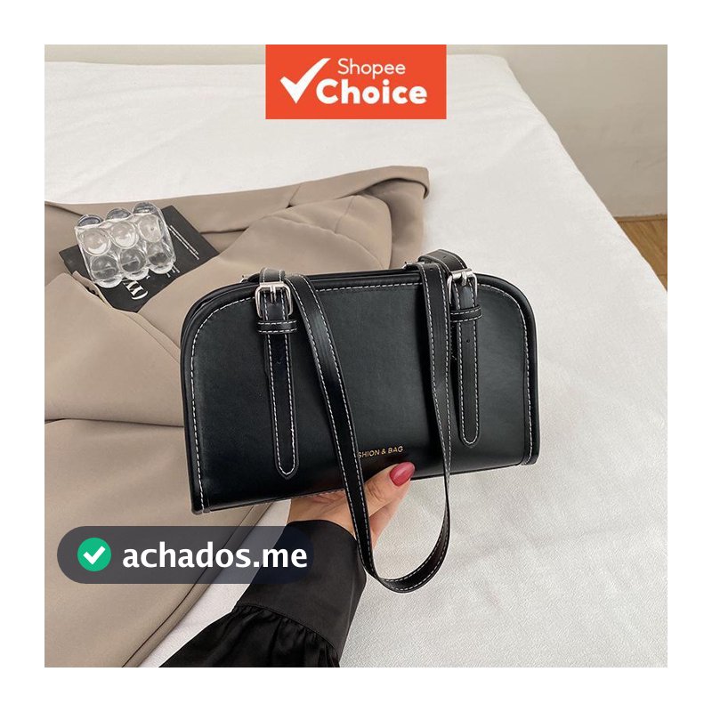 Bolsa feminina chic de ombro, design nicho, tiracolo baguete
