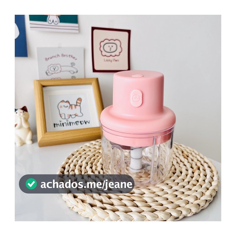 Mini Picador De Alimentos eEétrico 3 lâminas 250 ml Alho