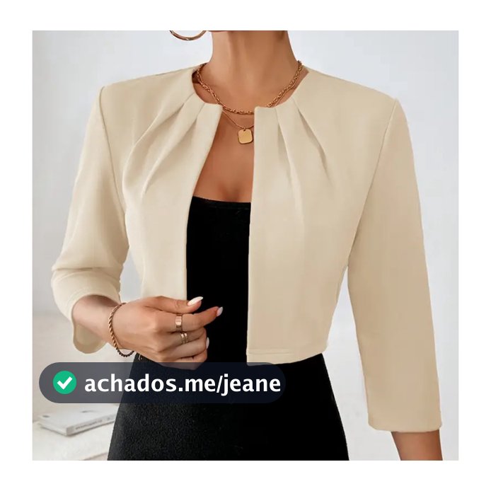 Blazer curto Casaqueto Blazer feminino alfaiataria