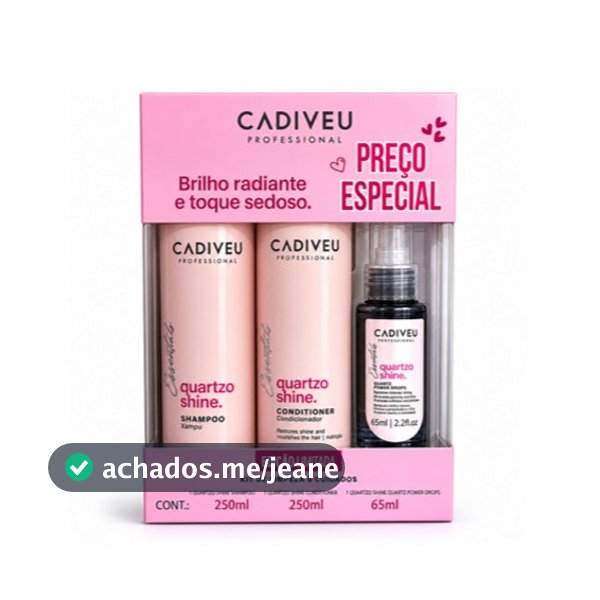 Cadiveu Professional Quartzo Shine KIT de Limpeza Shampoo 250ml + Condicioandor 250ml e Sérum 65ml