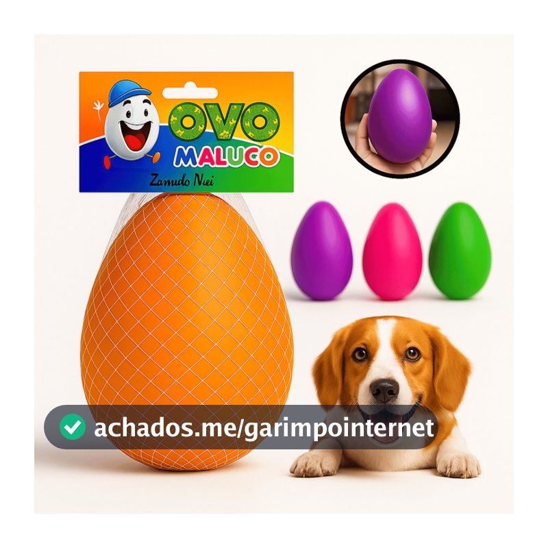 Brinquedo interativo Mordedor Cachorro Ovo Maluco