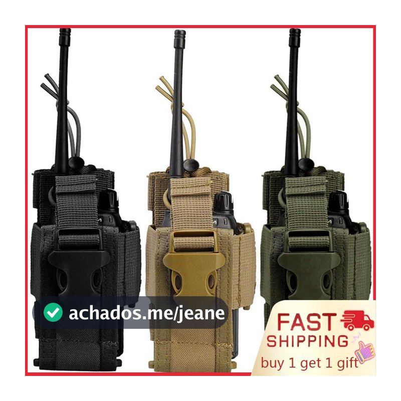 LUC Bolsa Para Rádio Ajustável Molle Two Way Holster Pouch Holder Nylon Duty Storage Case Walkie TalkieBag