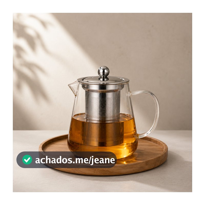 Chaleira de Vidro Borossilicato C/ Infusor Inox 750 ml