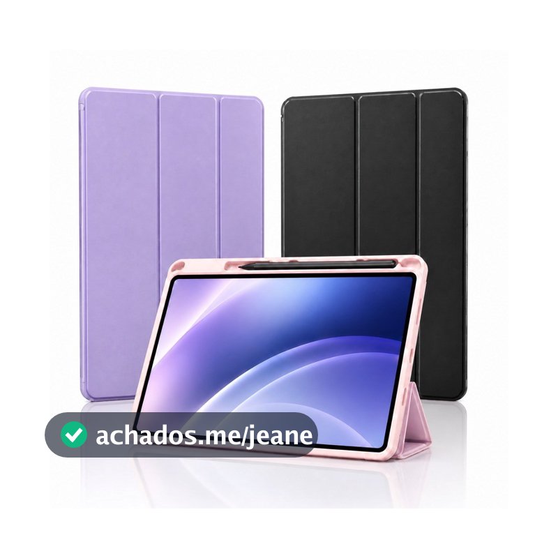 Capa Tablet Tripla Dobra Slot Caneta Proteção Total Compatível com Samsung S9 FE S8 S7 S6 Lite A9+
