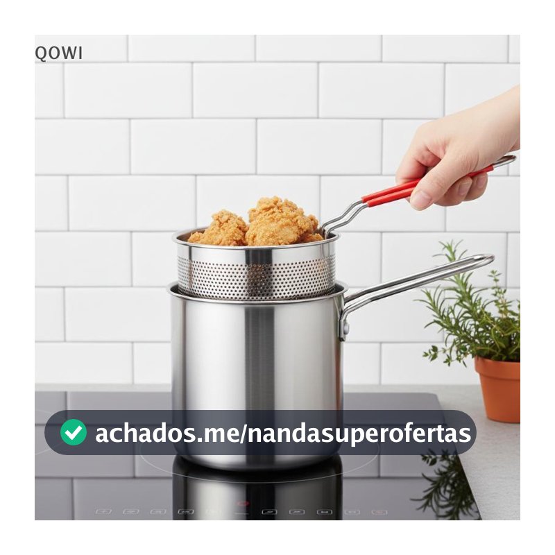 qo Fritadeira De Aço Inoxidável Com Cesta De Fritura Multifuncional Panela Pequena Cozinha Específica Fritar Chien E Out