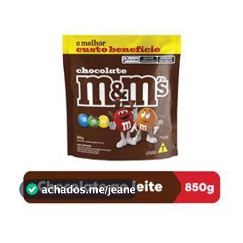 Confeito Chocolate M&M'S Ao Leite 850g