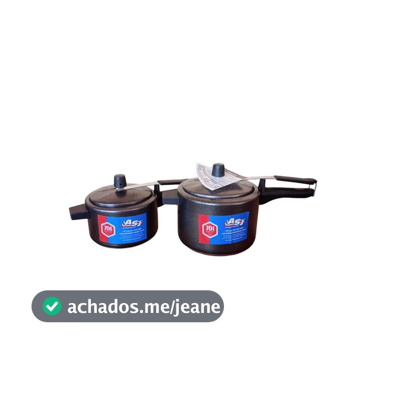 KIT Panela de Pressão ASJ KIT 1UN PANELA PRETA CRAKEADA 2,5 LTS + 1UN PANELA PRETA CRAKEADA 4,5LTS