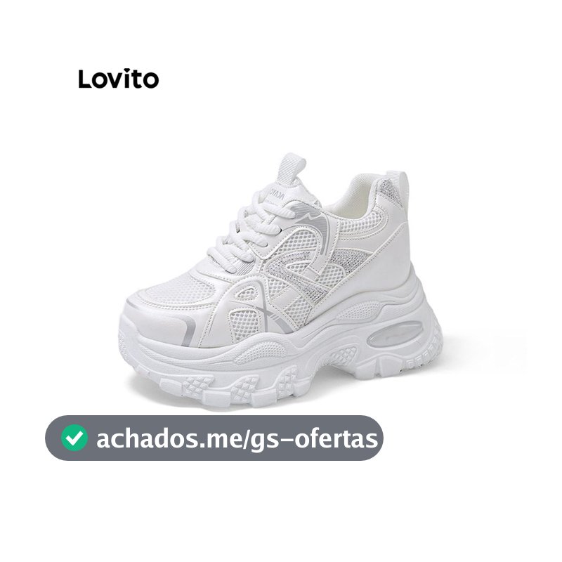 Lovito Esportiva Tênis Casual Branco Estilo Coreano Para Uso Diário Ao Ar Livre Para Mulheres LFA109027