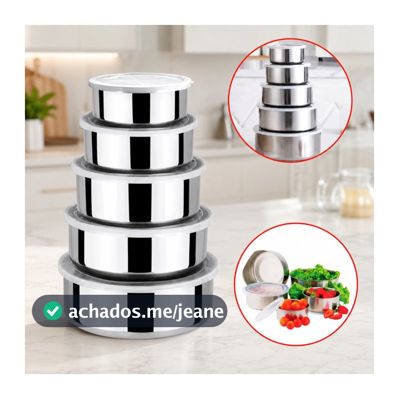 Potes De Inox Conjunto Multiuso 5 Andares Com Tampa