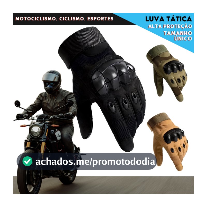 Luva de Motoqueiro Motoboy - Proteção para Motoboy e Pilotos Resistente e Confortável  - CH