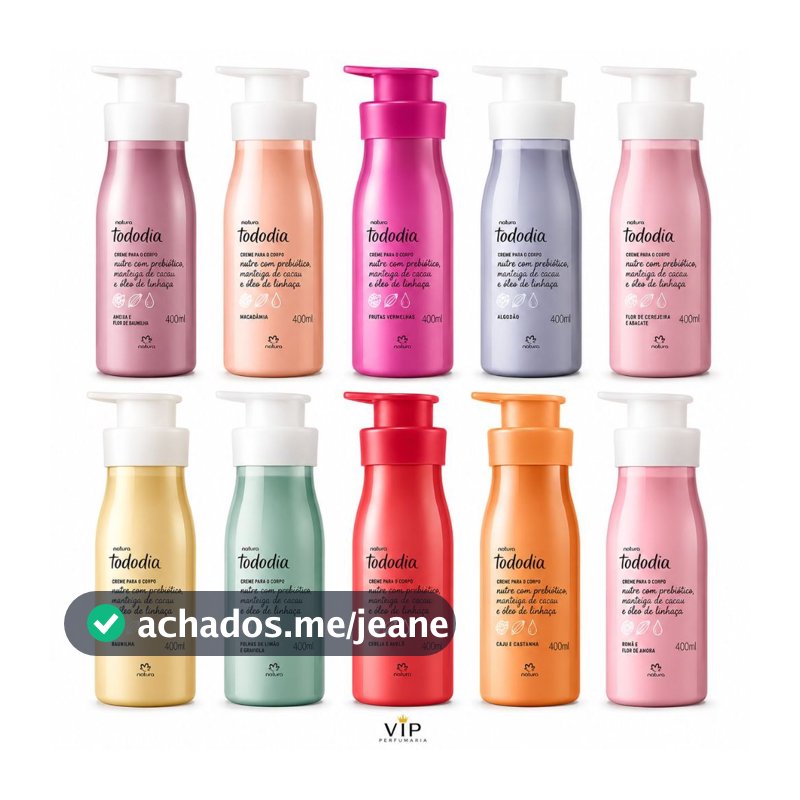 Hidratante corporal Natura tododia 400ml ( cereja e avelã,cassis ,frutas vermelhas ,etc)