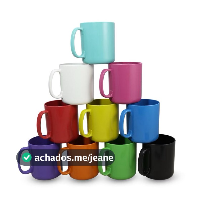Kit 10 Canecas 500ml de Plástico  Para Festas Crianças Merenda Cantina Escola Creche Colorida grande