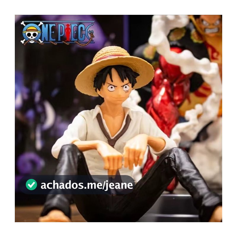 Action Figure Luffy Sentado – Colecionável One Piece em PVC