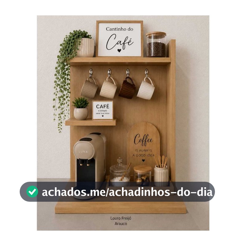 Cantinho do Café em 100% MDF Premium | Prateleira Decorativa com Suporte para Xícaras