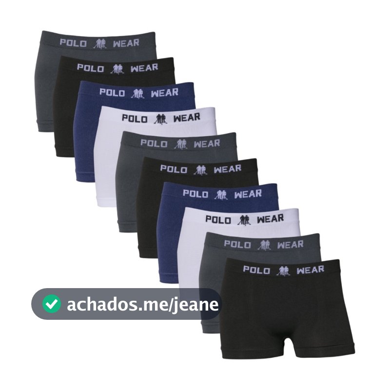 Kit 10 Cuecas Boxer Polo Wear Infantil Microfibra Sortido