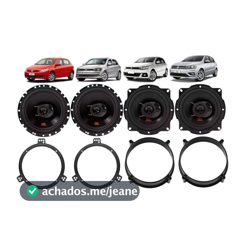 Kit 04 Alto Falantes Jbl Gol G5 G6 G7 G8 4 Portas + Aros