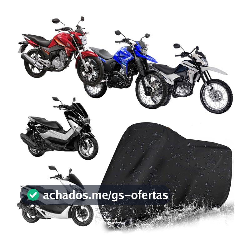 Capa de Cobrir Moto Forrada em Couro Impermeável Protetora Sol Chuva Poeira