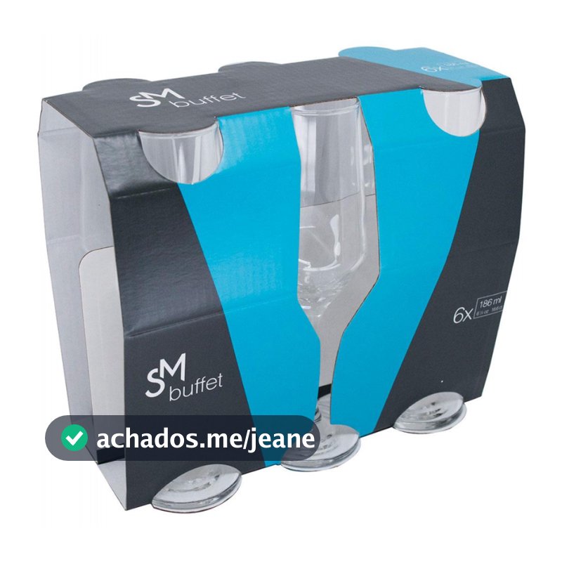 Conjunto de Taças para Champanhe Buffet 186ml 6 Peças SM