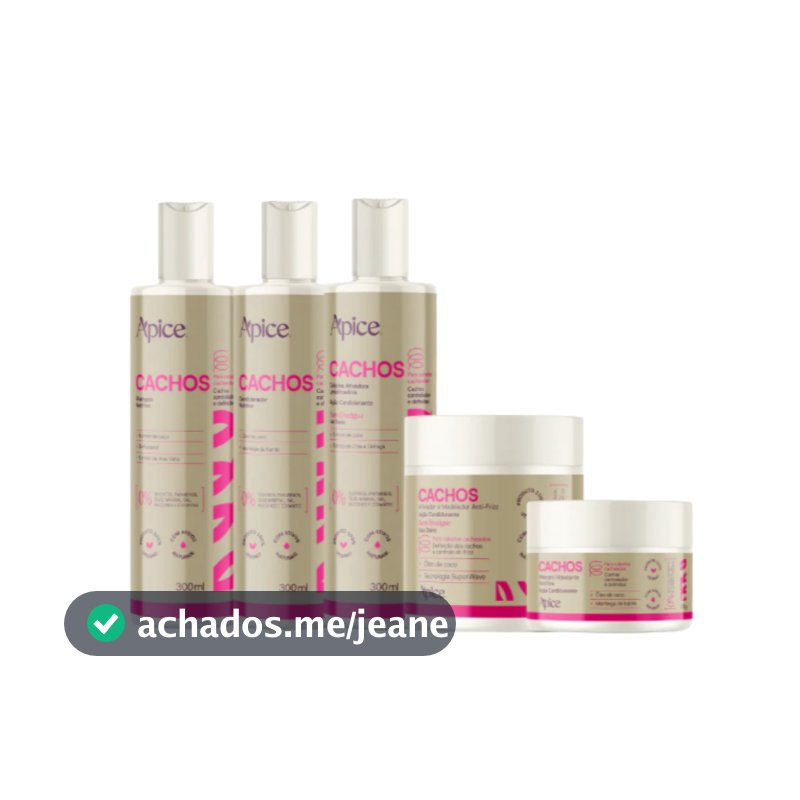 Kit 5 Cachos shampoo gelatina cond mascara ativador Apice