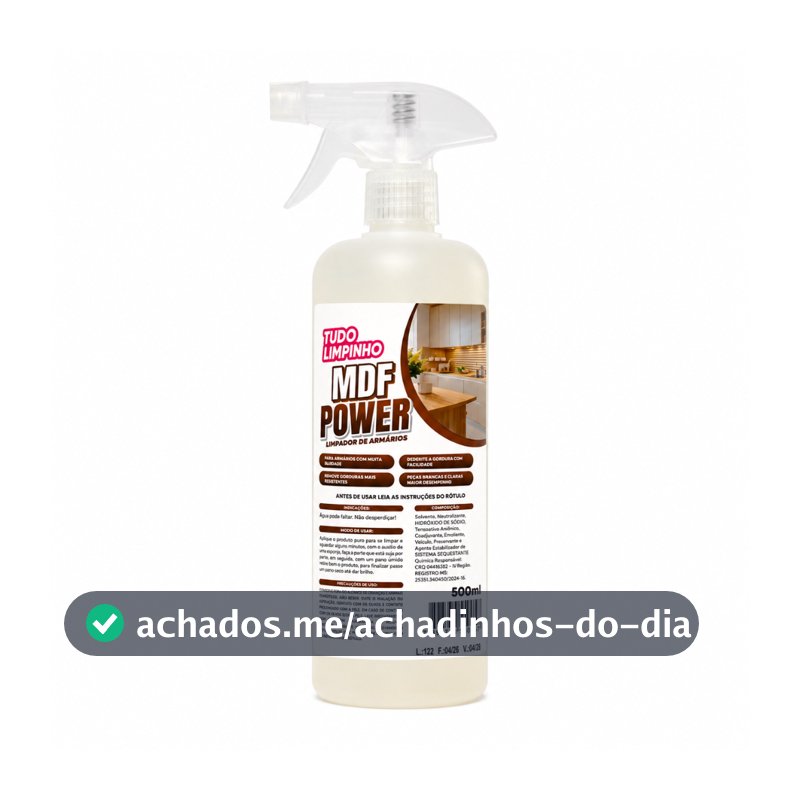 MDF POWER LIMPADOR DE ARMÁRIOS 500ML C/ VÁLVULA TUDO LIMPINHO