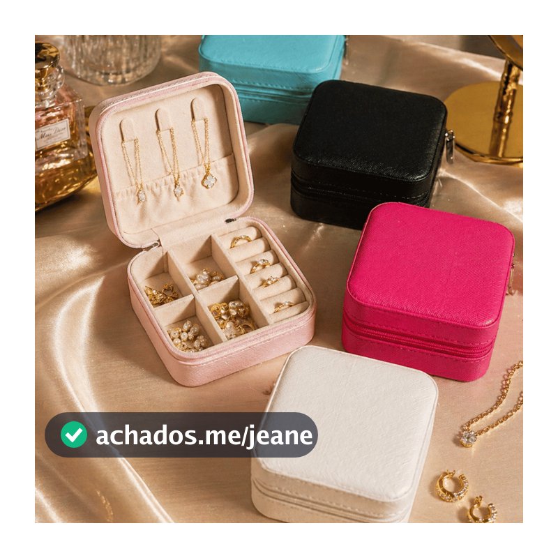 Kit 3/6 Porta Joias Compacto Viagem Organizador de Joias 10x10x5cm Pequeno Portátil 5 Cores