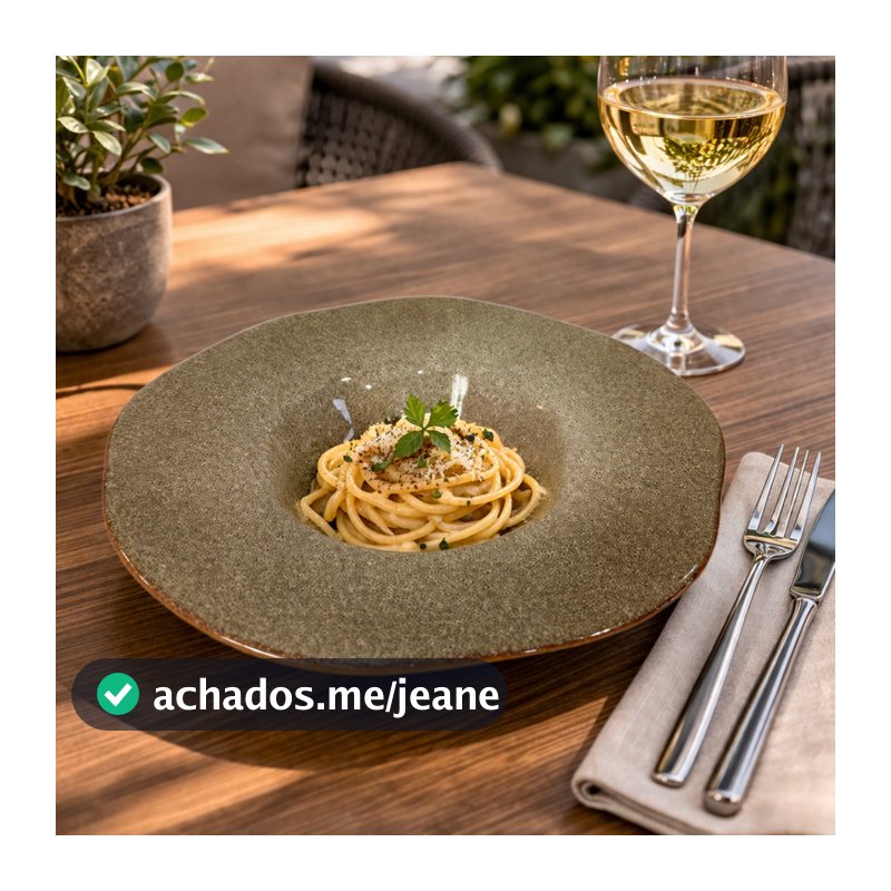 Kit 4 Pratos Para Massa E Risoto Cerâmica Orgânica Moderno Minimalista Mesa Posta Gourmet