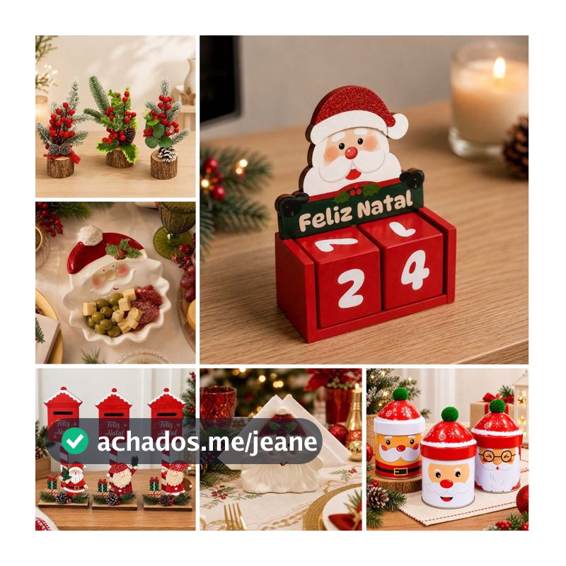 Decoração De Natal Enfeite Para Mesa e Casa Papai Noel