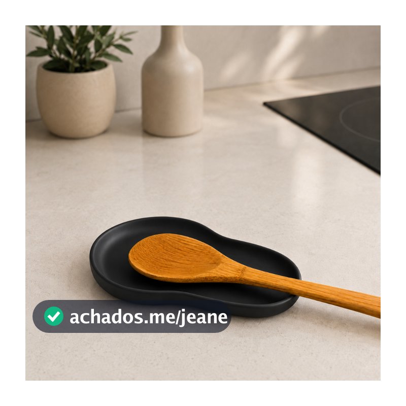 Descanso de Colher Orgânico 17x10cm Suporte de Utensílios para Cozinha Organizador de Bancada