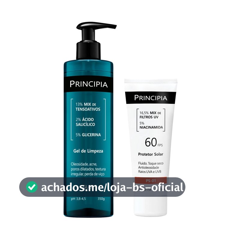 Principia Kit Todo Dia c/ Gel de Limpeza GL-01 + Protetor Solar Facial PS-01 FPS 60