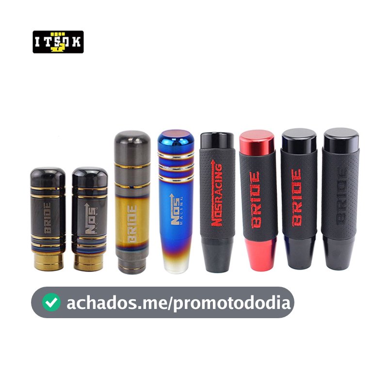 【 ITSOK 】BRIDE Manípulo De Mudança De Marcha NOS Universal JDM 9cm 13cm Couro Alumínio Aço Inoxidável Alavanca Titânio