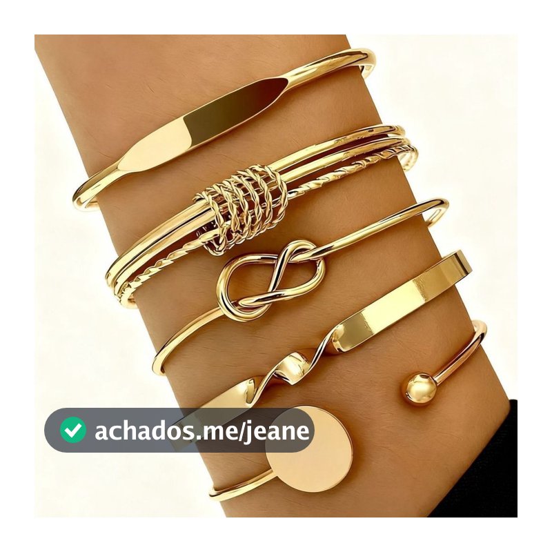 Kit 5 Peças Pulseiras Femininas Design Geométrico Torção Hipoalergênico Estilo Moderno  Torção Para Uso Diário e Festa