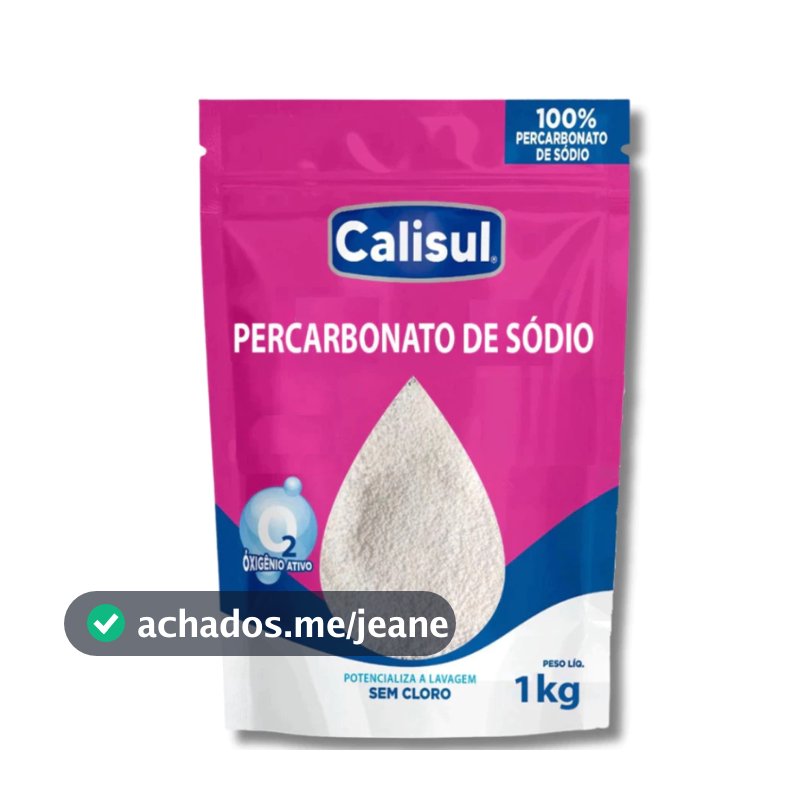 Percarbonato Sodio Calisul 1kg 100 Puro Tira Manchas Roupas Brancas Coloridas