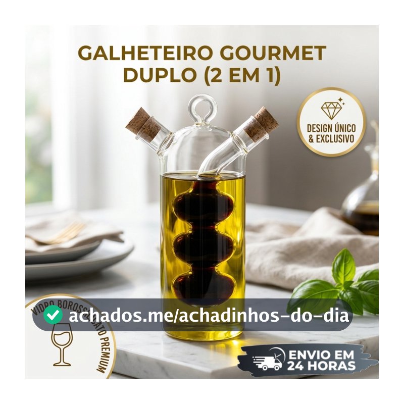 Porta Azeite e Vinagre Galheteiro 2 em 1 Vidro Borossilicato –  Design Gourmet