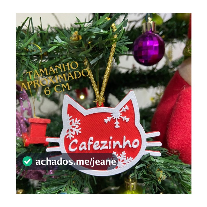 Enfeite de Natal Personalizado - Gato