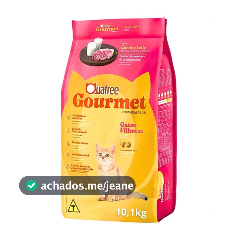 Ração Quatree Gourmet Gatos Filhotes Carne e Leite 10kg