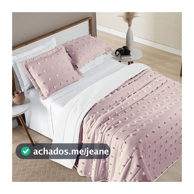 Cobre Leito Solteiro Casal Queen King 300 Fios Dupla Face Pompom Minimalista