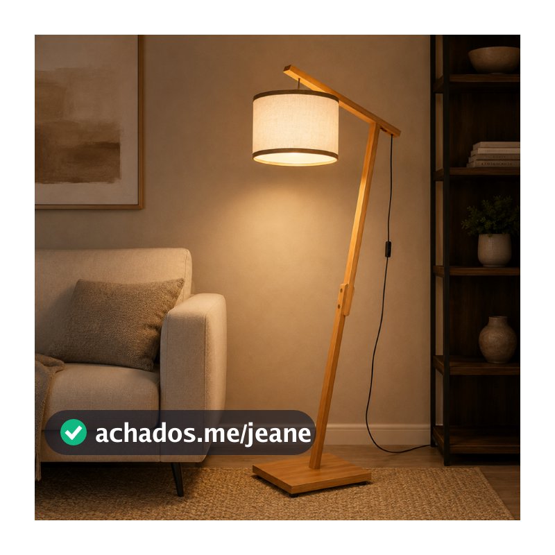 Luminária Decorativa Aurora 160cm Madeira Palha Sintética Natural Cúpulas 02 e 11